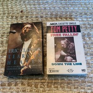 Lot 2 Cassette Single Good Free Fallin Tom Petty  Eric Clapton Tears In heaven